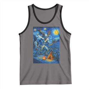 Wedigo Cryptid Christmas Tank Top Native American Starry Night Xmas TS14 Deep Heather Black Print Your Wear