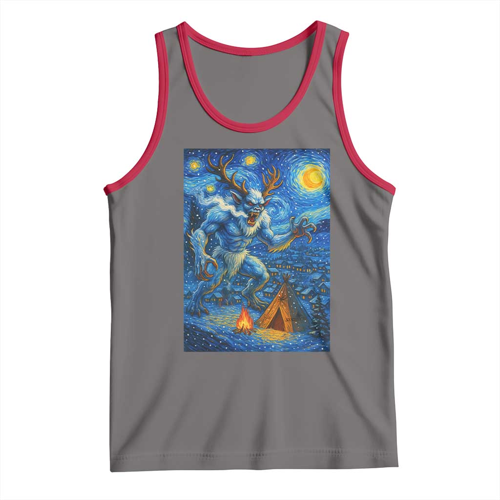 Wedigo Cryptid Christmas Tank Top Native American Starry Night Xmas TS14 Deep Heather Red Print Your Wear
