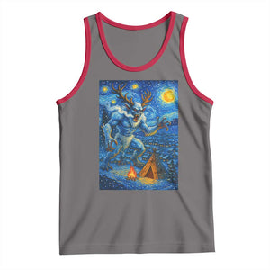 Wedigo Cryptid Christmas Tank Top Native American Starry Night Xmas TS14 Deep Heather Red Print Your Wear