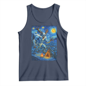 Wedigo Cryptid Christmas Tank Top Native American Starry Night Xmas TS14 Navy Print Your Wear