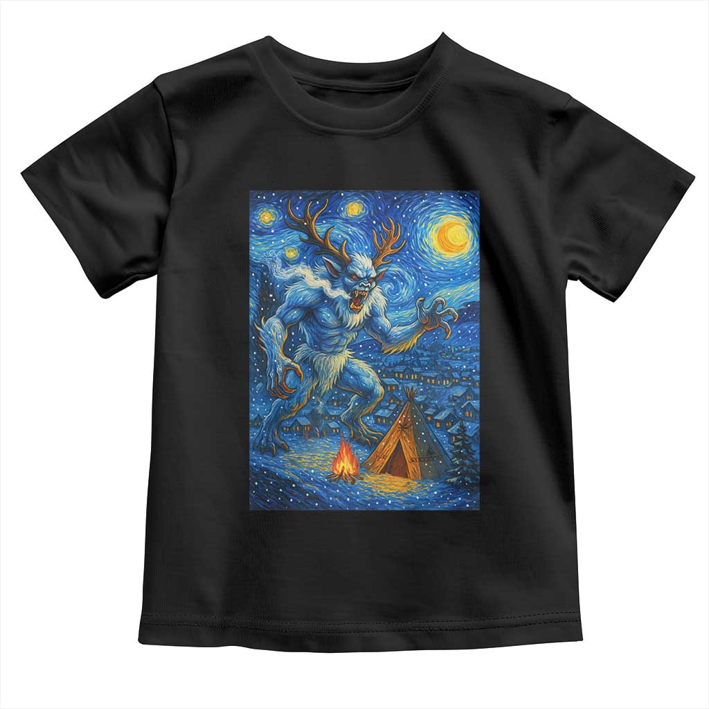 Wedigo Cryptid Christmas Toddler T Shirt Native American Starry Night Xmas TS14 Black Print Your Wear