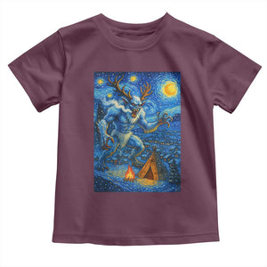 Wedigo Cryptid Christmas Toddler T Shirt Native American Starry Night Xmas TS14 Maroon Print Your Wear
