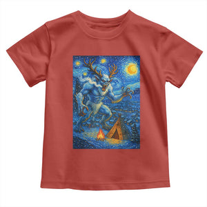 Wedigo Cryptid Christmas Toddler T Shirt Native American Starry Night Xmas TS14 Red Print Your Wear