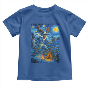 Wedigo Cryptid Christmas Toddler T Shirt Native American Starry Night Xmas TS14 Royal Blue Print Your Wear