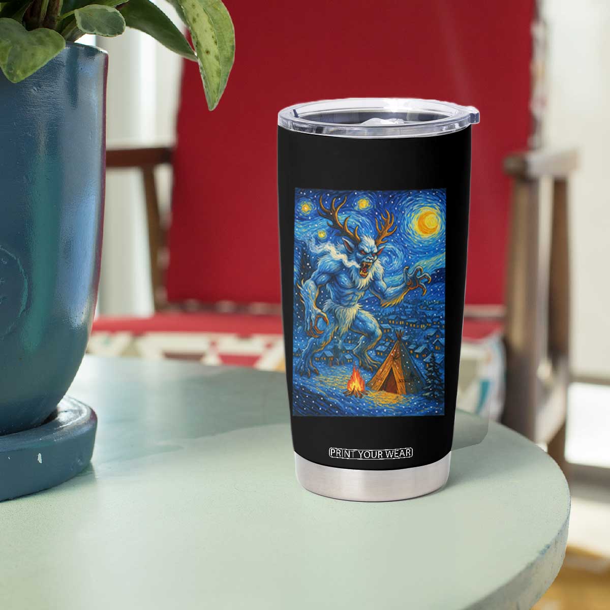 Wedigo Cryptid Christmas Tumbler Cup Native American Starry Night Xmas TS14 Print Your Wear