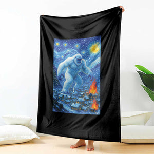 Yeti Cryptid Christmas Throw Blanket Winter Monster Starry Night Xmas TS14 Print Your Wear