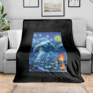 Yeti Cryptid Christmas Throw Blanket Winter Monster Starry Night Xmas TS14 Print Your Wear