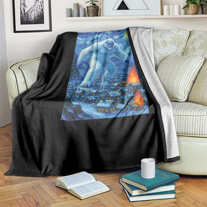 Yeti Cryptid Christmas Throw Blanket Winter Monster Starry Night Xmas TS14 Print Your Wear