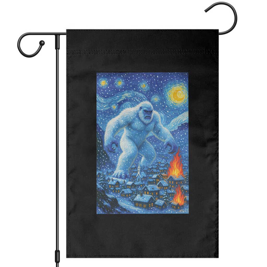 Yeti Cryptid Christmas Garden Flag Winter Monster Starry Night Xmas TS14 Black Print Your Wear