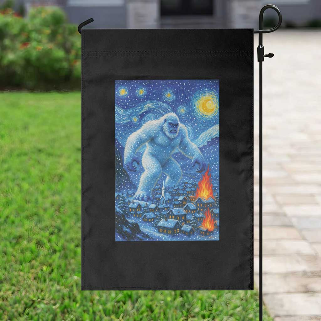 Yeti Cryptid Christmas Garden Flag Winter Monster Starry Night Xmas TS14 Print Your Wear