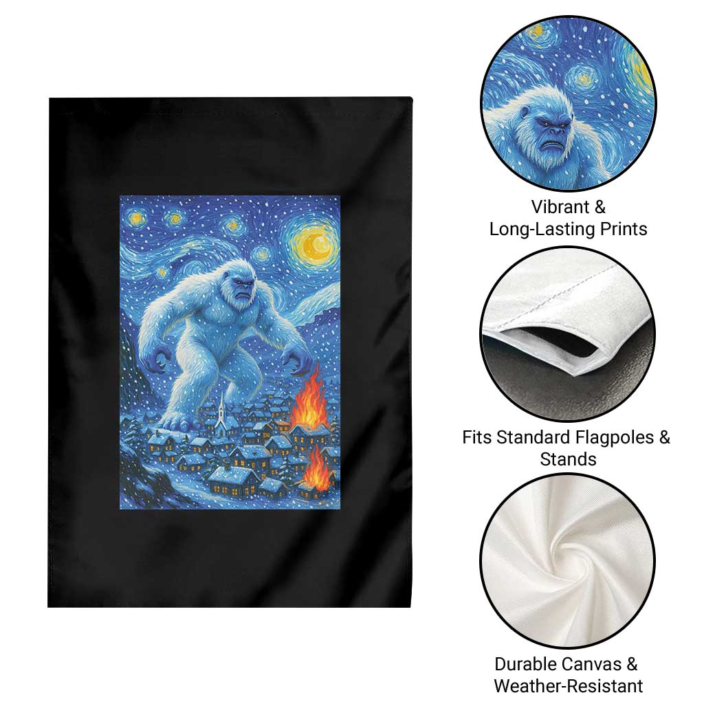 Yeti Cryptid Christmas Garden Flag Winter Monster Starry Night Xmas TS14 Print Your Wear