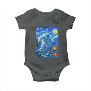 Yeti Cryptid Christmas Baby Onesie Winter Monster Starry Night Xmas TS14 Dark Heather Print Your Wear