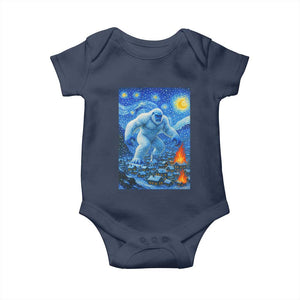 Yeti Cryptid Christmas Baby Onesie Winter Monster Starry Night Xmas TS14 Navy Print Your Wear