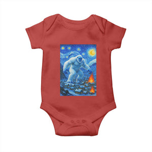 Yeti Cryptid Christmas Baby Onesie Winter Monster Starry Night Xmas TS14 Red Print Your Wear