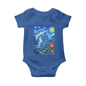 Yeti Cryptid Christmas Baby Onesie Winter Monster Starry Night Xmas TS14 Royal Blue Print Your Wear