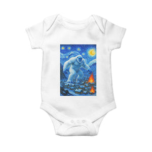 Yeti Cryptid Christmas Baby Onesie Winter Monster Starry Night Xmas TS14 White Print Your Wear
