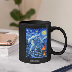 Yeti Cryptid Christmas Coffee Mug Winter Monster Starry Night Xmas TS14 Print Your Wear