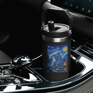 Yeti Cryptid Christmas Flip Straw Tumbler Winter Monster Starry Night Xmas TS14 Print Your Wear