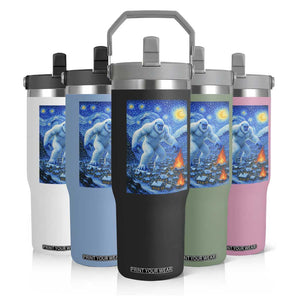 Yeti Cryptid Christmas Flip Straw Tumbler Winter Monster Starry Night Xmas TS14 Print Your Wear
