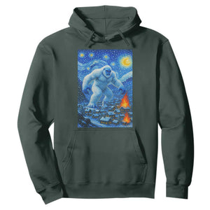 Yeti Cryptid Christmas Hoodie Winter Monster Starry Night Xmas TS14 Dark Forest Green Print Your Wear