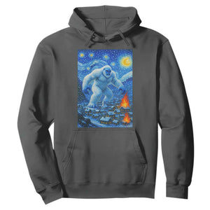 Yeti Cryptid Christmas Hoodie Winter Monster Starry Night Xmas TS14 Dark Heather Print Your Wear