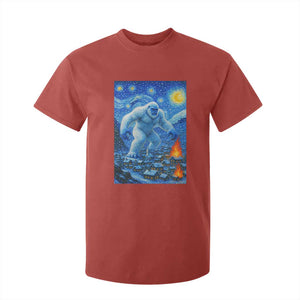 Yeti Cryptid Christmas T Shirt For Kid Winter Monster Starry Night Xmas TS14 Red Print Your Wear