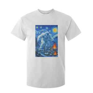 Yeti Cryptid Christmas T Shirt For Kid Winter Monster Starry Night Xmas TS14 White Print Your Wear
