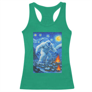 Yeti Cryptid Christmas Racerback Tank Top Winter Monster Starry Night Xmas TS14 Irish Green Print Your Wear