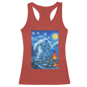 Yeti Cryptid Christmas Racerback Tank Top Winter Monster Starry Night Xmas TS14 Red Print Your Wear