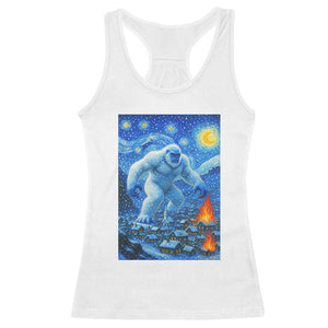 Yeti Cryptid Christmas Racerback Tank Top Winter Monster Starry Night Xmas TS14 White Print Your Wear