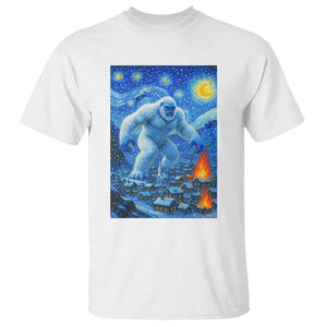 Yeti Cryptid Christmas T Shirt Winter Monster Starry Night Xmas TS14 White Print Your Wear