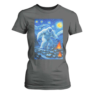 Yeti Cryptid Christmas T Shirt For Women Winter Monster Starry Night Xmas TS14 Dark Heather Print Your Wear