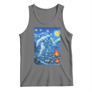 Yeti Cryptid Christmas Tank Top Winter Monster Starry Night Xmas TS14 Black Heather Print Your Wear
