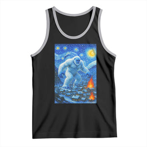 Yeti Cryptid Christmas Tank Top Winter Monster Starry Night Xmas TS14 Black Athletic Heather Print Your Wear