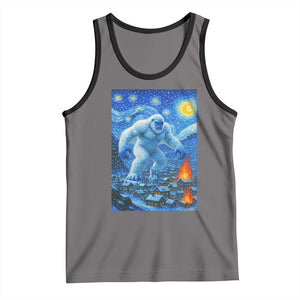 Yeti Cryptid Christmas Tank Top Winter Monster Starry Night Xmas TS14 Deep Heather Black Print Your Wear