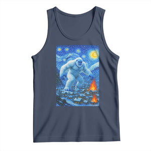 Yeti Cryptid Christmas Tank Top Winter Monster Starry Night Xmas TS14 Navy Print Your Wear