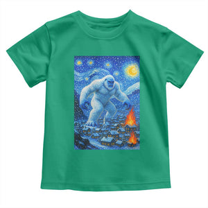 Yeti Cryptid Christmas Toddler T Shirt Winter Monster Starry Night Xmas TS14 Irish Green Print Your Wear
