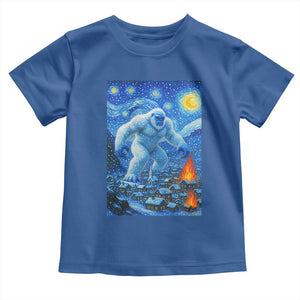 Yeti Cryptid Christmas Toddler T Shirt Winter Monster Starry Night Xmas TS14 Royal Blue Print Your Wear