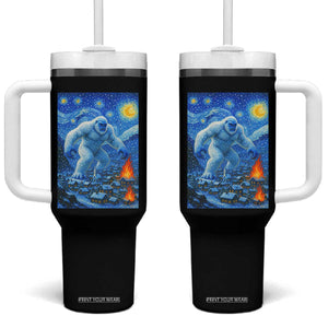 Yeti Cryptid Christmas Tumbler With Handle Winter Monster Starry Night Xmas TS14 One Size: 40 oz Black Print Your Wear