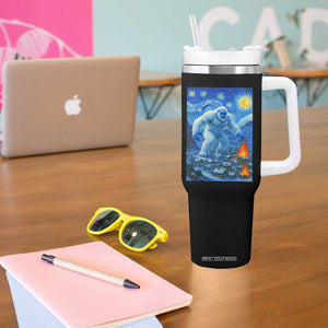 Yeti Cryptid Christmas Tumbler With Handle Winter Monster Starry Night Xmas TS14 Print Your Wear