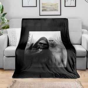 Bigfoot Selfie Christmas Throw Blanket Sasquatch Yeti Rock On Hand TS14 Print Your Wear