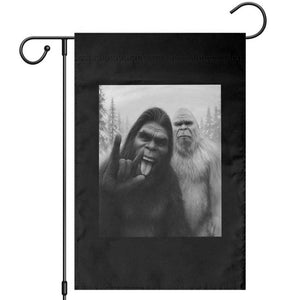 Bigfoot Selfie Christmas Garden Flag Sasquatch Yeti Rock On Hand TS14 Black Print Your Wear