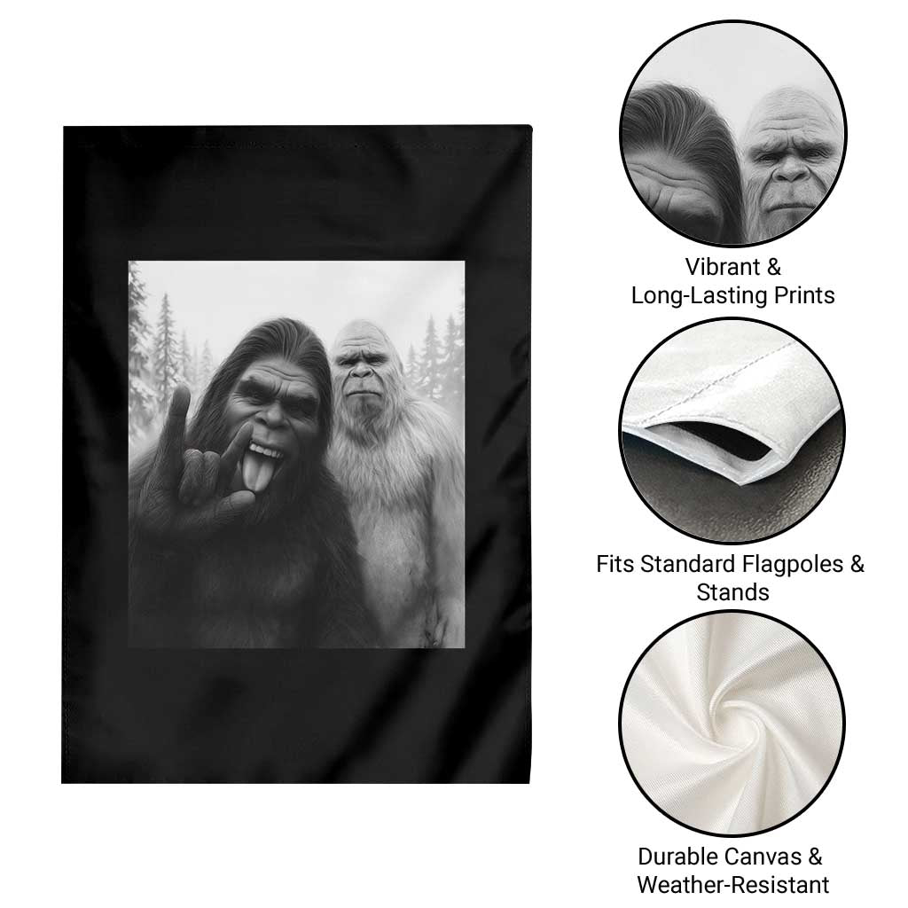 Bigfoot Selfie Christmas Garden Flag Sasquatch Yeti Rock On Hand TS14 Print Your Wear