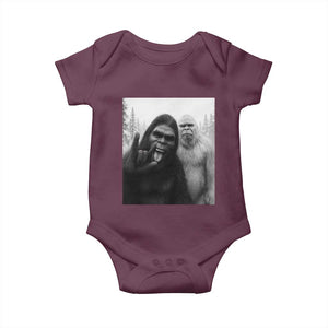 Bigfoot Selfie Christmas Baby Onesie Sasquatch Yeti Rock On Hand TS14 Maroon Print Your Wear
