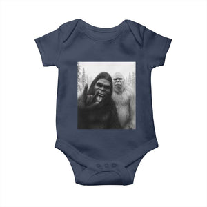 Bigfoot Selfie Christmas Baby Onesie Sasquatch Yeti Rock On Hand TS14 Navy Print Your Wear