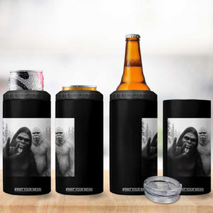 Bigfoot Selfie Christmas 4 in 1 Can Cooler Tumbler Sasquatch Yeti Rock On Hand TS14 Print Your Wear