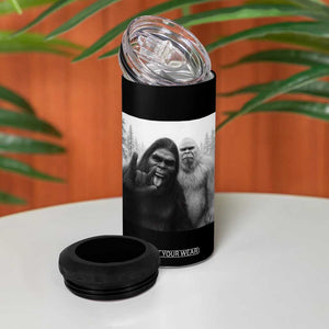 Bigfoot Selfie Christmas 4 in 1 Can Cooler Tumbler Sasquatch Yeti Rock On Hand TS14 Print Your Wear