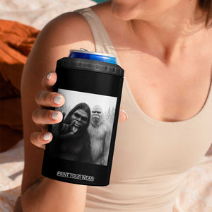 Bigfoot Selfie Christmas 4 in 1 Can Cooler Tumbler Sasquatch Yeti Rock On Hand TS14 Print Your Wear