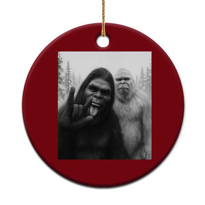 Bigfoot Selfie Xmas Ceramic Ornament Sasquatch Yeti Rock On Hand TS14 1pc Red Print Your Wear