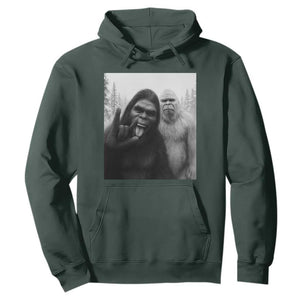 Bigfoot Selfie Christmas Hoodie Sasquatch Yeti Rock On Hand TS14 Dark Forest Green Print Your Wear